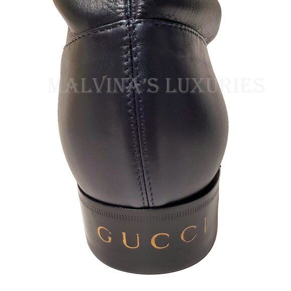 GUCCI MENS BOOTS DARK BLUE LEATHER RED LIZARD TOE ANKLE BOOTIES sz 11 11.5 - Picture 11 of 16